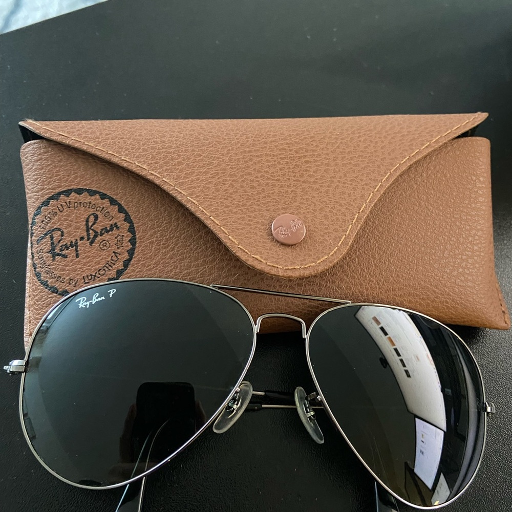 Rayban aviator large sunglass - new - gunmetal